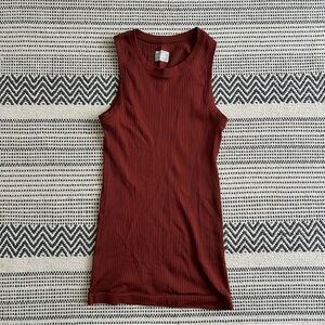 Athleta Burgundy Ribbed Tank Top